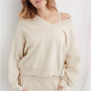 AERIE House Party Sweatshirt V-Neck Oversized